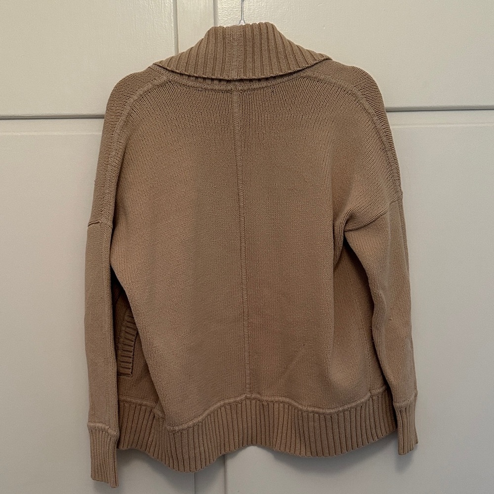 GUC J.Crew Beige Tan Cotton Blend Chunky Cardigan Sweater - Picture 5 of 5